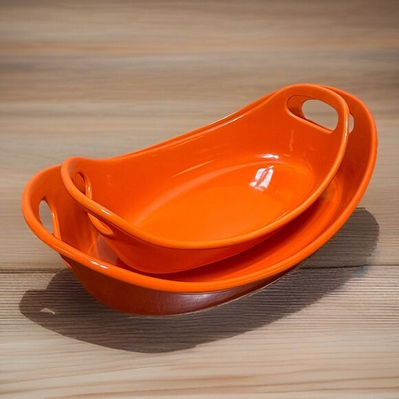 Rachel Ray Other - 2 Piece Rachael Ray Oval 1.25 Qt & 2.25 Qt Orange Casserole / Baking Dishes